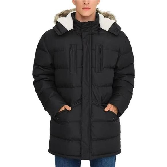 Men's Puffy Winter Coats Long Water-resistant Jackets Cold Weather Hooded